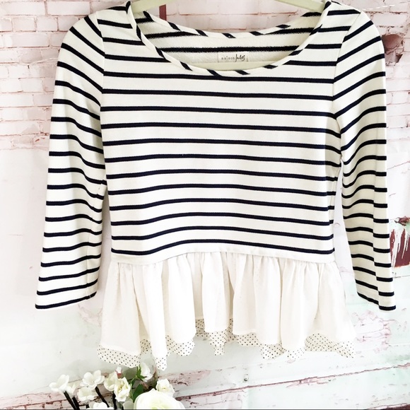 Maison Jules Tops - MAISON JULES Ruffle Hem Top, Size XSmall